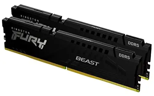 Produktbild: Kingston FURY Beast Schwarz DDR5 32GB (2x16GB) 5200MT/s CL40 DIMM Desktop Gaming Speicher Kit mit 2 - KF552C40BBK2-32