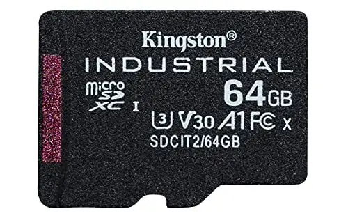 Produktbild: Kingston Industrial microSD -64GB microSDHC Industrial C10 A1 pSLC Karte Einzelpackung ohne Adapter - SDCIT2/64GBSP