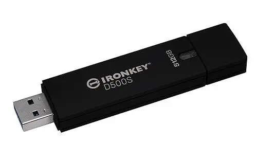 Produktbild: Kingston IronKey D500S Hardwareverschlüsselter USB-Stick 512GB FIPS 140-3 Lvl 3 (ausstehend) AES-256 - IKD500S/512GB, Schwarz