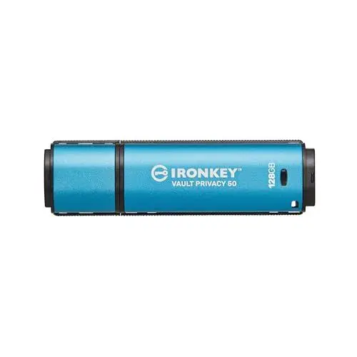 Produktbild: Kingston IronKey Vault Privacy 50 FIPS 197-zertifizierter und mit XTS-AES 256-Bit verschlüsselter USB-Stick für mehr Datenschutz - IKVP50/128GB