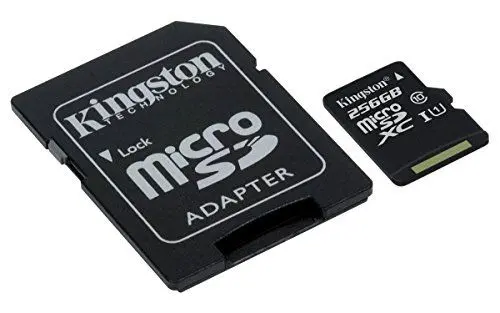 Produktbild: Kingston SDCS/256GB MicroSD Canvas Select Geschwindigkeiten der Klasse 10 UHS-I – bis zu 80 MB/s Lesezugriff (mit SD-Adapter)- Erwecken Sie HD-Videos zum Leben