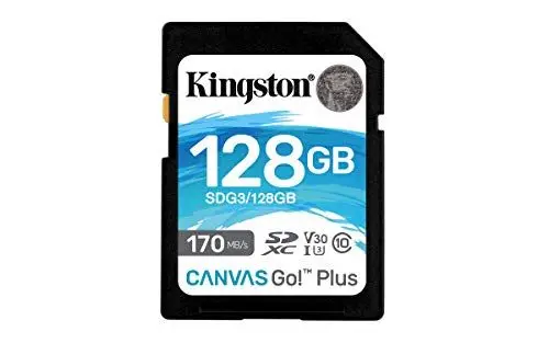 Produktbild: Kingston SDG3/128GB SD Speicherkarte ( 128GB SDXC Canvas Go Plus 170R C10 UHS-I U3 V30 )