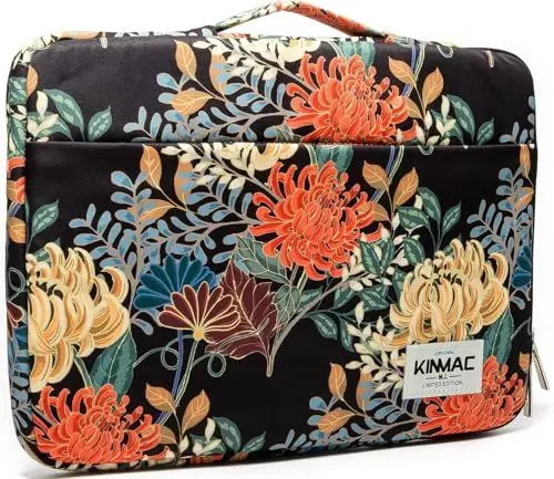 Produktbild: Kinmac 360° vollständig gepolsterte, Wasserabweisende Laptop-Hülle für MacBook Pro 14 Zoll und 13,5 Zoll -14 Zoll (königliche Chrysantheme)