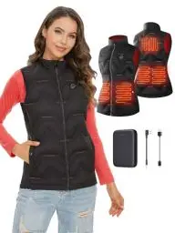Produktbild: Kintiwe Beheizbare Weste Damen, Beheizte Weste Heizweste Wärmeweste mit Powerbank und 3 Stufen Temperatur, Winter Beheizbare Jacke für Outdoor Motorrad Jagd Angeln Skifahren