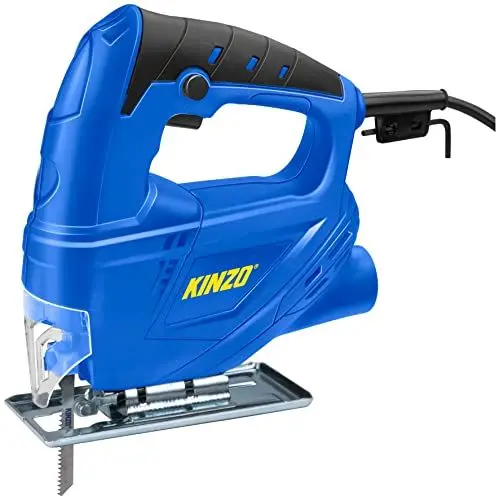 Produktbild: Kinzo Stichsäge - 230V - 400W - mit Staubabsaugung - Schutzblatt - Verschiedene Materialien - Holz bis zu 65 mm - Metall bis zu 6 mm - Blau, 8711252064161
