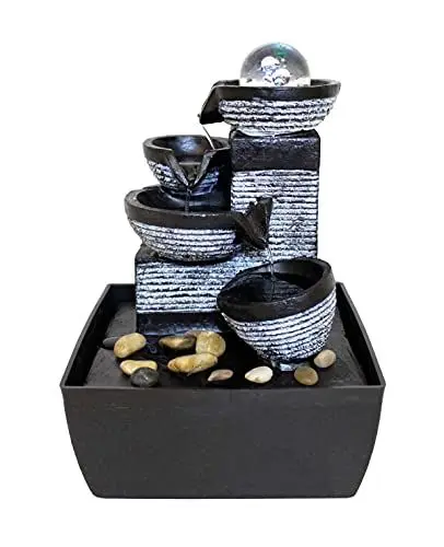 Produktbild: Kiom Zimmerbrunnen Tischbrunnen Dekobrunnen FoPot Farbwechsel Led 10466