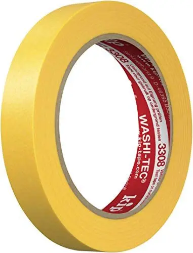Produktbild: kip WASHI-TEC Goldkrepp - Klebeband 18 mm x 50 m - Sehr Dünnes Klebeband für Innen & Außen - Scharfe Farbkanten ohne Unterlaufen - Hohe Klebkraft
