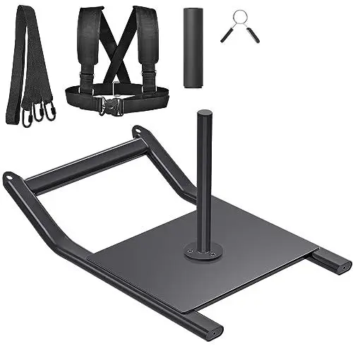 Produktbild: Kipika Gewichtsschlitten, Workout-Schlitten, Fitness-Krafttraining, Schlitten für athletische Übungen, Geschwindigkeitsverbesserung, leicht durch Hindernisse, geeignet für 2,5 cm Hantelscheibe-Schwarz