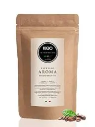 Produktbild: KIQO AROMA 1kg Kaffeebohnen aus Italien - milder Premium Espresso - medium roast - für Kaffeevollautomaten oder Siebträger - 65% Arabica & 35% Robusta Bohnen (1000g - ganze Bohnen)