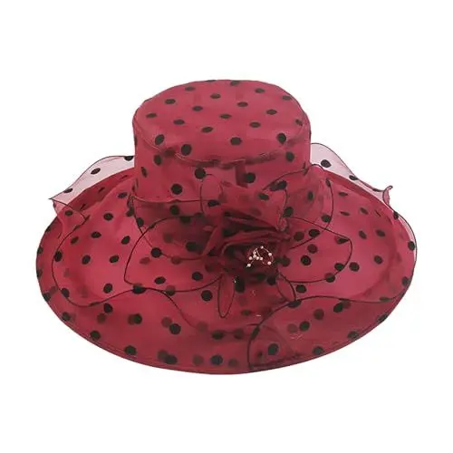 Produktbild: Kirchenhut für Damen schwarzer Fascinator Braut Teeparty Hochzeitshut mit breiter Krempe Wanderhut Herren Wasserdicht (A M)