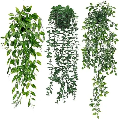 Produktbild: KIRIFLY Künstliche Pflanzen 3 Topf Hängepflanzen Innenbereich,Eukalyptus Grün Dekoration für Zuhause Badezimmer Bauernhaus Zimmer Regal