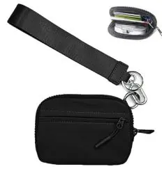 Produktbild: Kirposh The Iris' Wallet 2nd Gen, The Iris' Wallet, Women's Nylon Key chain Wallet, Zippered Card Case Clutch with Keychain ID Window(Black)