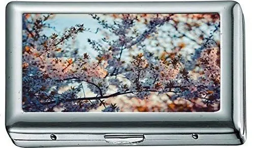 Produktbild: Kirschblüte 785293 Zigarettenetui / -schachtel Visitenkartenetui Edelstahlgehäuse Silber Metall Brieftasche Schutz