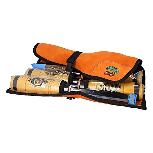Produktbild: KIRSCHEN Werkzeuge 1958000 | 4-teiliger Zimmermannsbeitelsatz in Velourslederrolltasche