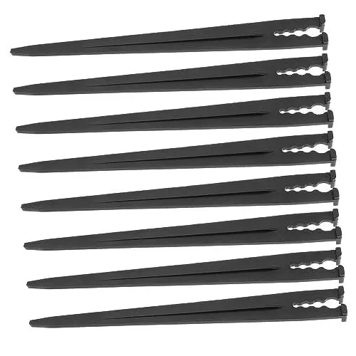 Produktbild: Kisangel 100St bodenanker pflanzenbewässererung Gartenbewässerungswerkzeuge gartenbewässerungssysteme rohrclip Bewässerungsstange Fester Gartenstab Pfahl für Blumenbeete Plastikstifte Black