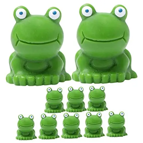 Produktbild: Kisangel 10 Stück Teiliges Miniatur Frösche Harz Ornamente Gartendekoration für Außenbereich Langlebige Figuren für Teich Garten und Blumenbeete