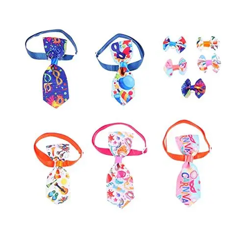 Produktbild: Kisangel 10pcs Entzückende Hundesalon Krawatte Set Karneval-inspiriert Hund Fliegen Katze Kragen Ornamente