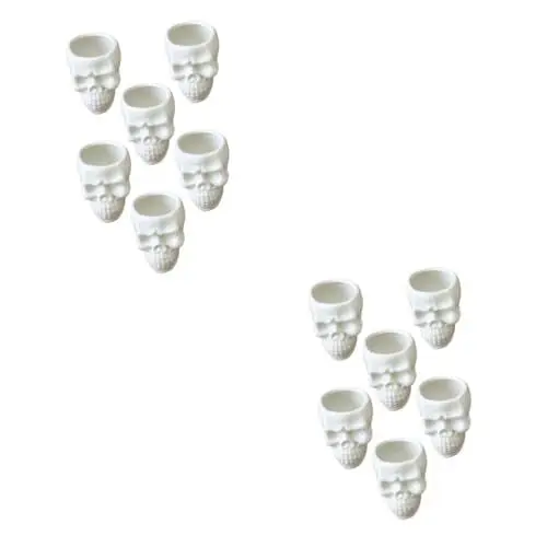Produktbild: Kisangel 12 STK saftiger Pflanzer Halloween Dekoration Halloween-Dekoration Craft -Miniatur Karikatur blumenübertopf saftige Töpfe kleine Blumentöpfe weißes Porzellan Blumengefäß