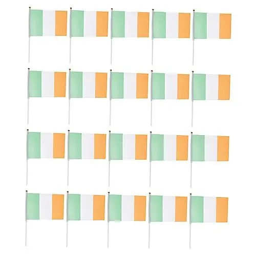 Produktbild: Kisangel 150 Stk kleine Flagge Kerzenteller aus Glas kleiner Schwan aus Kunstharz irland flagge irish flag Flaggen wehende Fahne handschwenkende flagge Handkurbel Banner Kleine Ammer