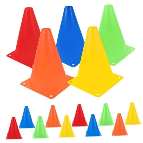 Produktbild: Kisangel 15 Stück Kleine Kunststoffkegel Agility Training Sportkegel Mini Feldmarkierungen Für Fußball Fußball Basketball Und Rollschuhlaufen