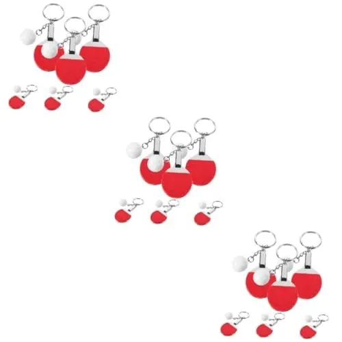 Produktbild: Kisangel 3er-set Sport-schlüsselanhänger Tischtennis-schlüsselanhänger Dekorativer Mini-schlüsselanhänger Praktisches Und Kreatives Design 6 Stück X 3