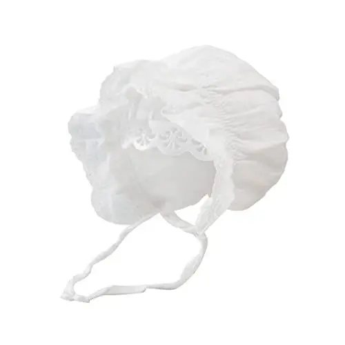 Produktbild: Kisangel 1Stk Baby-Spitzenmütze Kleinkind-Mütze Schutzengel-Schlüsselanhänger Tiara Hüte entzückende Spitzenkappe Baby-Spitzenkappe Sommer Kopfbedeckung Babymütze Spitzenhut neugeboren Weiß