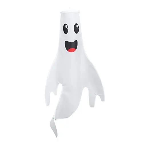 Produktbild: Kisangel 1stück Halloween Windsock Flagge Mit Geistermotiv Doppelseitige Deko Für Garten Und Party Langlebig Und Wetterfest Halloween Dekoration Für Innen Und Außen