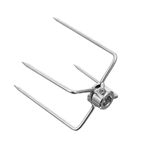 Produktbild: Kisangel 1stück Edelstahl Grillgabel Hochwertige Rotisserie Fleischgabel Für BBQ Für Grillpartys Und Camping Rostfrei Und Spülmaschinenfest Für Hähnchenflügel Und Spieße Edelstahl