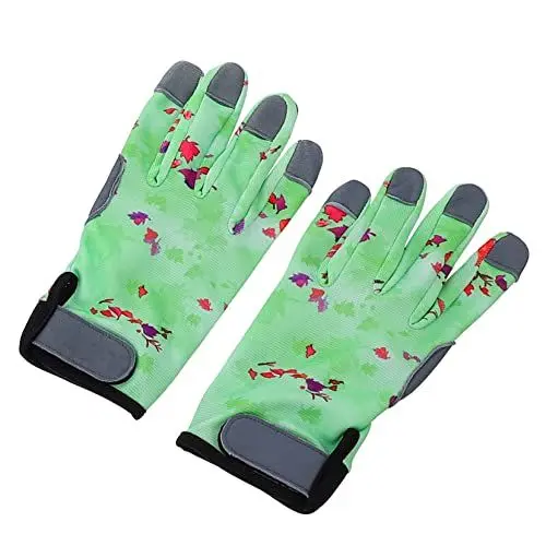 Produktbild: Kisangel 1 Paar Gartenhandschuhe Arbeitshandschuhe Übergabe von Werkstatthandschuhen Schutzhandschuhe anpflanzen Lederhandschuhe Pflanzhandschuhe gärtner handschuhe Haushalt Werkzeug