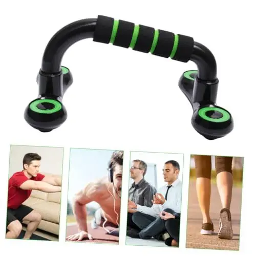 Produktbild: Kisangel 1 Paar Liegestützständer (grün und schwarz) Kernkraft Bauch Trainer Pushup-Rahmen Fitnessgeräte Liegestützstangen Liegestützgriffe schwer Gestell hochschieben Putter Halterung Mann