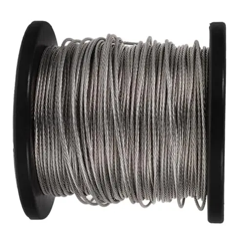Produktbild: Kisangel 1 Rolle Elektronische Zaunlinie Zaunlinie Rasen Aluminium Elektrozaundraht Mählinie Drahtseil Tragbarer Elektrozaundraht Poly Elektroseil Aluminium Magnesium Legierung