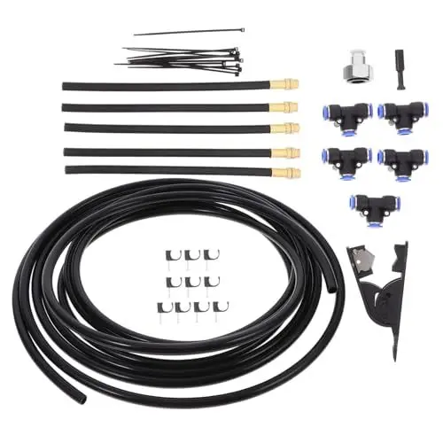 Produktbild: Kisangel 1 Satz Bewässerungsgerät Nebeldüsen Mister-Fans Für Die Außenterrasse Garten Mister System Nebelsysteme Gewächshaus Bewässerungssystem Tröpfchenbewässerungssystem-kit Sport Black