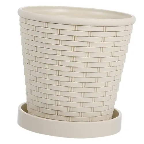 Produktbild: Kisangel 1 Satz Blumentopf Aus Rattan Garten Pflanzer Dekorativ Pflanzen Für Draußen Mini-blumentopf Saftiger Blumentopf Mini-sukkulententopf Gemüsepflanzer Kleiner Blumentopf Einfach Harz