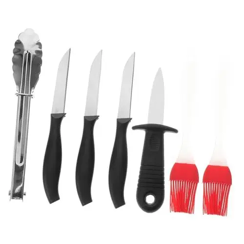 Produktbild: Kisangel 1 Satz Grillbesteck Grillset Für Außengrill Grillen Grillzange Grillzubehör BBQ-Tool Grillwerkzeuge Langlebige Zange Rostfreier Stahl