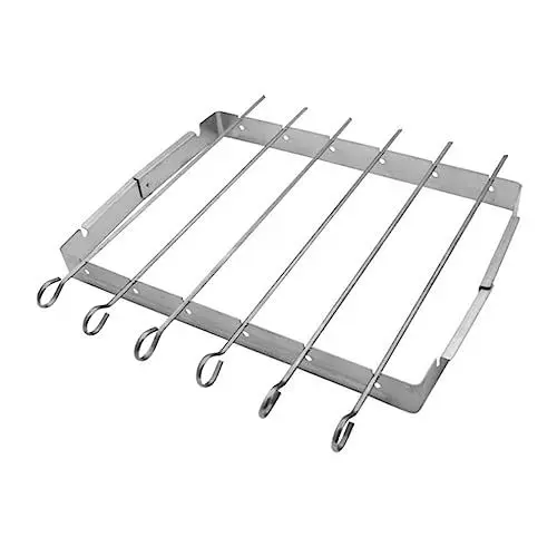Produktbild: Kisangel 1 Satz Klappbarer Grill Grill- Grillspießhalter schaschlikspieße Grillstäbchen Camping Grillspieße draussen Grillstock Fleischspieße einstellen Grillzubehör Rostfreier Stahl