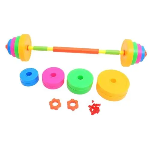 Produktbild: Kisangel 1 Satz Langhantelspielzeug Hanteln Für Kinder Gewichtheberspielzeug Aus Kunststoff Spielgeräte Trainings-langhantel Powerlifting-spielzeug Hantel-set Plastik Jungen Kleinkind