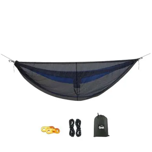Produktbild: Kisangel Einstellbare Camping Hängematte Mit Voll-Netting 1 Set Leichte Tragbare Zelt