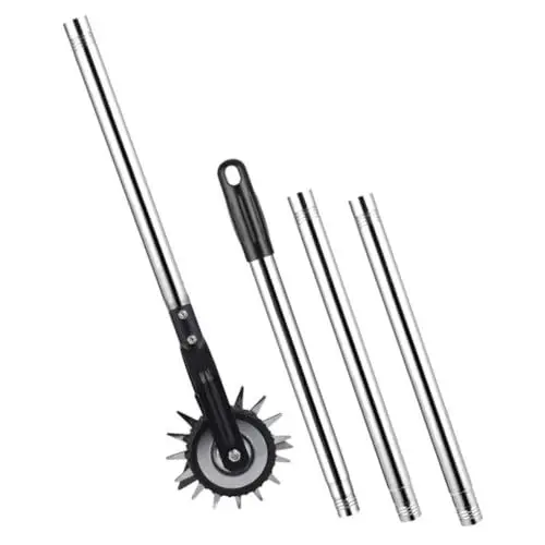 Produktbild: Kisangel Rasenkantenschneider Aus Metall mit Rotierendem Scherrad 1 Set Trimmerzubehör für Effizientes Trimmen und Kantenschneiden