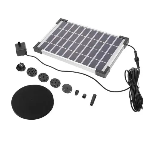 Produktbild: Kisangel 5w Pumpenset Gartendekor Wasserbrunnen 6 Sprays Solarbetriebener Brunnen Für Dekorative Wasserpumpe Im Freien