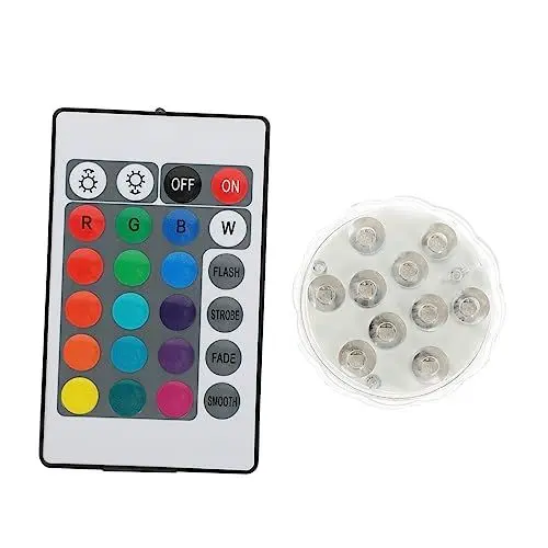 Produktbild: Kisangel 1 Satz Tauchlicht Unterwasserlampe Unterwasser-LED-Leuchten Poollicht tauchsieder Pool ferngesteuerte Tauchlampe Aquarium licht Fernbedienung Schwimmbadbeleuchtung Zubehör p.s