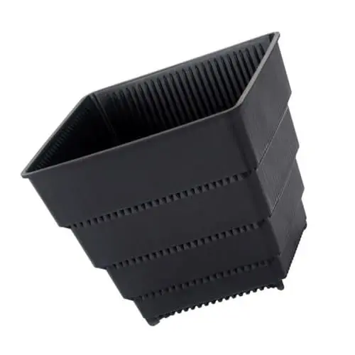 Produktbild: Kisangel 1pc Pflanze Selbst Wasser Hause Blumentopf Dekorative Quadratischen Topf Schwarz Innen 12cm Praktische Garten Versorgung