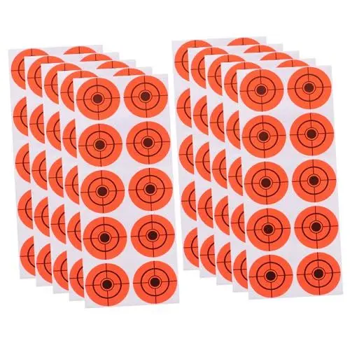 Produktbild: Kisangel 250 Stück Fluoreszierende Orange Präzisions-schießblätter Runde Papieraufkleber Für Das Schießtraining Im Innen- Und Außenbereich Tragbares Schießzubehör
