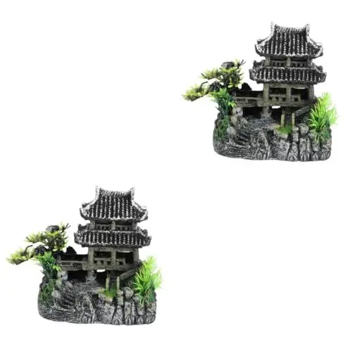 Produktbild: Kisangel 2St Aquarienhaus Aquarium versteck Unterwasser Dekoration Aquariumdekorationen Aquarium-Ornamente Betta-Aquarium Dekorationen für Aquarien Künstliche Aquariendekorationen Panzer