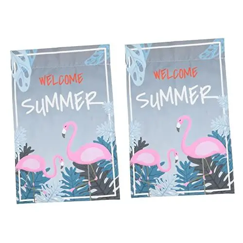 Produktbild: Kisangel 2stücke Sommer Gartenflaggen Lustige Flamingo Dekorationsflaggen Für Innen Und Außenbereich Für Balkon Garten Und Terrasse Wetterfest Und Langlebig Kreative Gestaltung