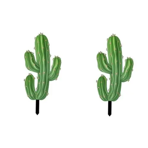 Produktbild: Kisangel 2St Kaktus-Gartendekoration terassendeko aussendeko Kakteen Garten eingefügt Ornament Anlage Embleme Bodeneinlage-Ornament dekorativer Einsatzpflock draussen Statue Metall Skulptur