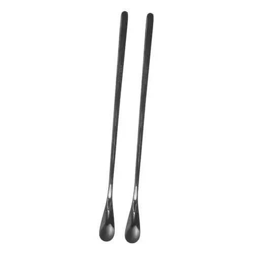 Produktbild: Kisangel Ergonomische Futterschaufel für Eidechsen Futterlöffel für Reptilien Tragbares Futterschaufel-Set für Tiernahrung Edelstahl Schwarz