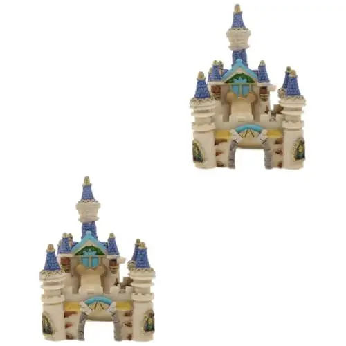 Produktbild: Kisangel 2 STK Aquarium Landschaftsbau Burg Aquarium Szene Ornament Miniaturdekoration Schloss klein hüpfburg klein Betta-Aquarium Schlossdekoration Harz Schloss Kunstharz Flugzeug