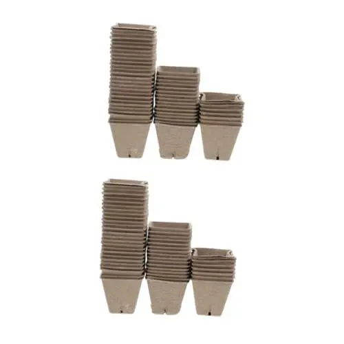 Produktbild: Kisangel 2 Sätze Blumentopf Aus Papier Sämlingsbecher Blumentöpfe Aus Papier Pappmaché-töpfe Torfsetzlingstöpfe Blumentopf Aus Pappmaché Sämlingstöpfe Aus Papier Light Brown 50 Stück * 2