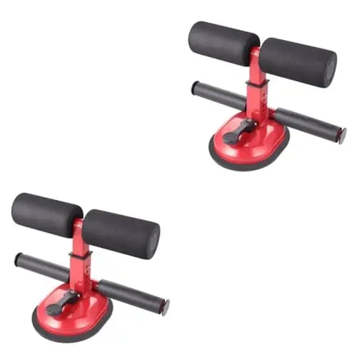 Produktbild: Kisangel 2 Stk Bodenstange Aufsetzen Sitzstange Sit-up-assistent Bauch Übungsstange Sit-up Bodenstange Sit-ups An Der Stange Bodenmontierte Sit-up-bar Selbstansaugend Trainer Rot Fitness