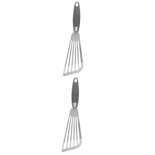 Produktbild: Kisangel 2-teiliges Kochspatel-Set Aus Edelstahl Grill-pfannkuchenwender Metallspatel-Set Ergonomischer Griff Für Küchenutensilien